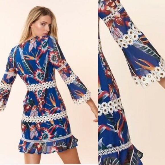 Red Carter Willow Floral Print Lace Coverup Dress - Picture 2 of 8